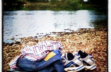 clothes riverbank swim