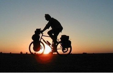 sunset silhouette bike