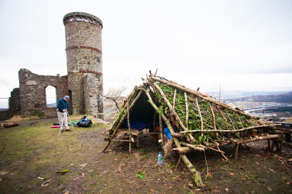 Wild hut camp microadventure