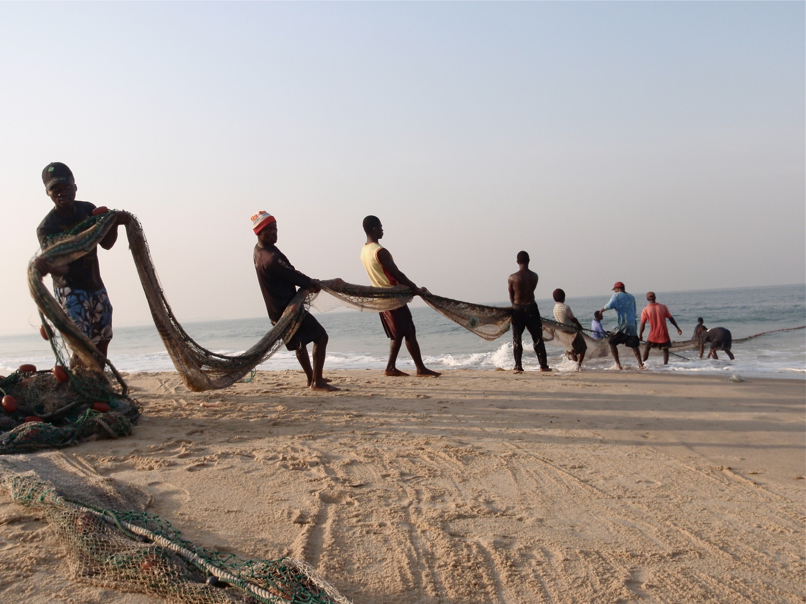 africa fishing net beach