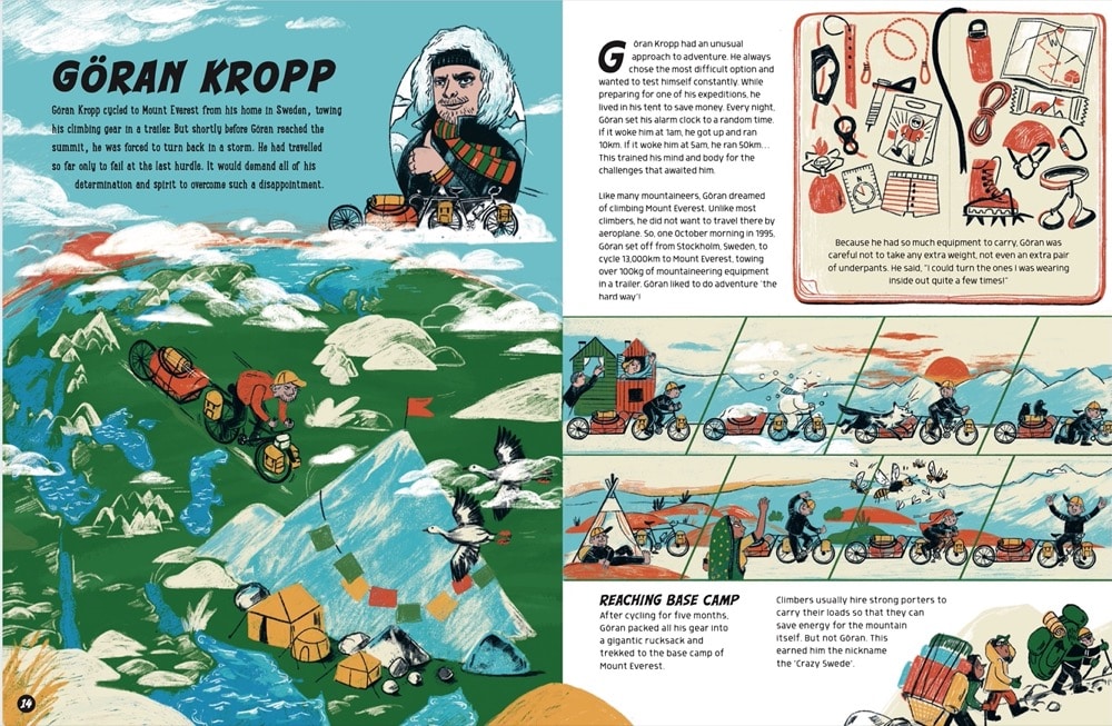 Books by Alastair Humphreys - Against the Odds: The Incredible Struggles of 20 Great Adventurers - A Selection of Pages and Images from the Book