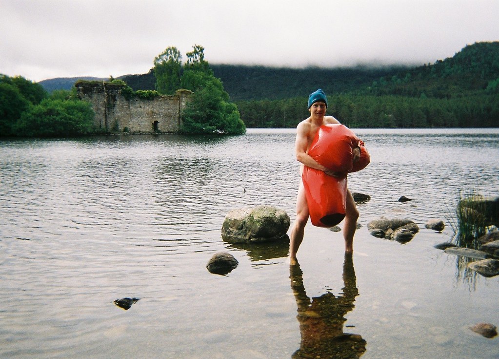 Sleeping on an island in a loch with Marin