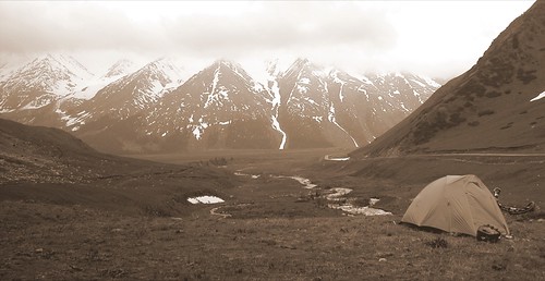 Camping in the Ili valley, western China