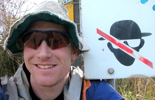 Forbidden! Men in hats and sunglasses