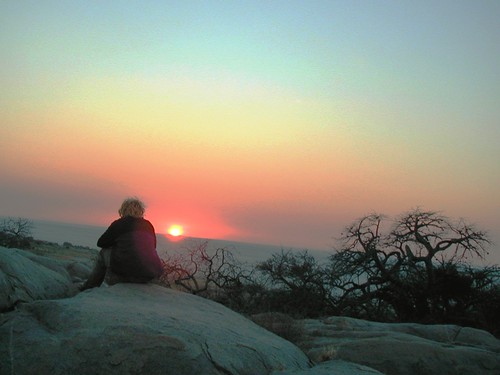 Dawn on Kubu Island, Botswana