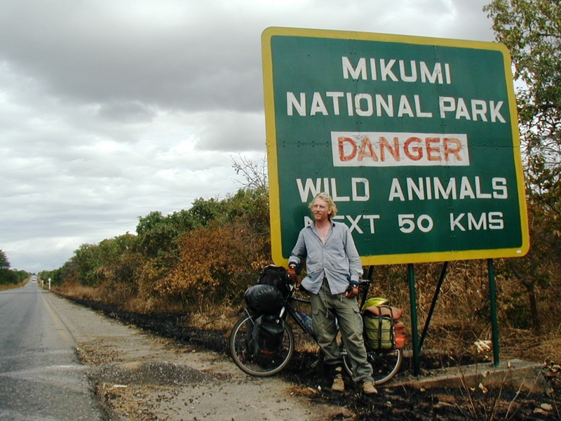 Danger - wild animals next 50km. Mikumi national park, Tanzania