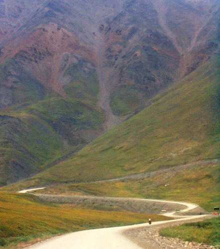 The road to Prudhoe Bay, northern Alaska, USA. Brooks Range