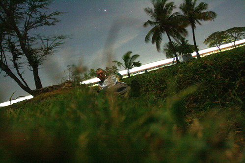 Sleeping in a paddy field