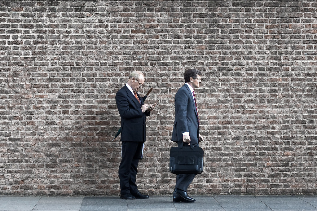 Business man on pavement