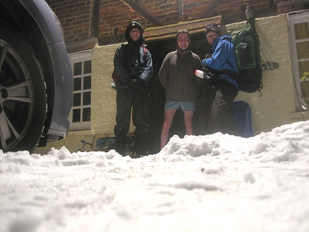 A man who let us sleep in his garden. He came out at dawn with a cup of tea for us. Rob took a photo of him in his pants.