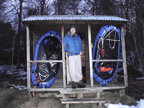 Across Scotland by foot and packraft - the fishing hut we gatecrashed for two nights