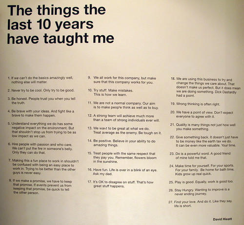 The things the last 10 years have taught me