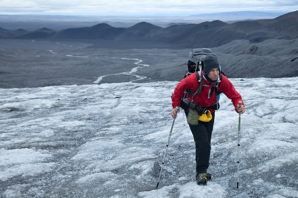 Crossing the Hofsjökull glacier, Iceland
