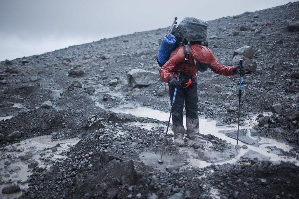 Descending from the Hofsjökull glacier, Iceland