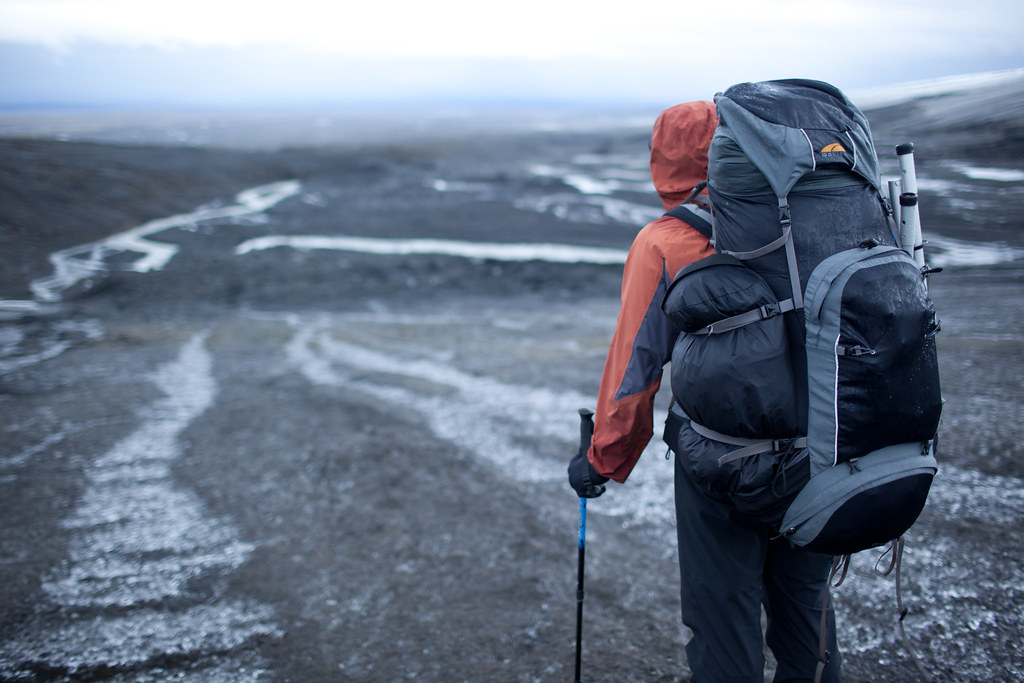 Looking down from the Hofsjökull glacier towards the headwaters of the Þjórsá river