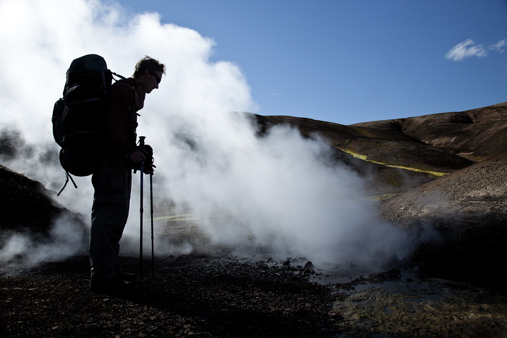The steaming, bubbling start of our next river, the Markarfljot.