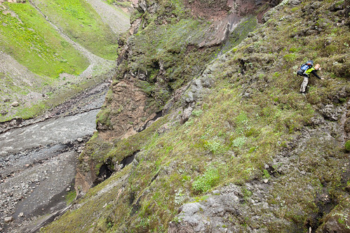 Climbing out of the canyon after my capsize