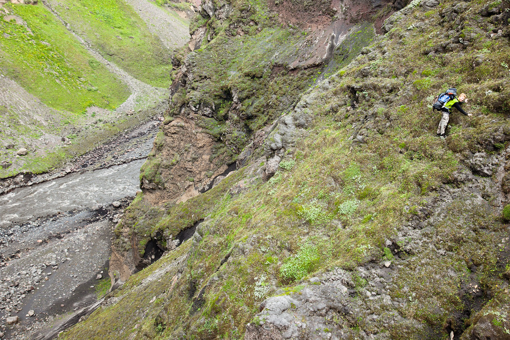 Climbing out of the canyon after my capsize